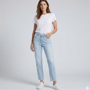 DL1961 Patti Straight High Rise Ankle Jeans Bali Light Wash Denim Size 27